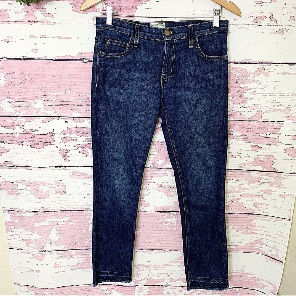 CURRENT ELLIOTT Women’s Blue Released Hem Skinny Jeans Size 24 Denim